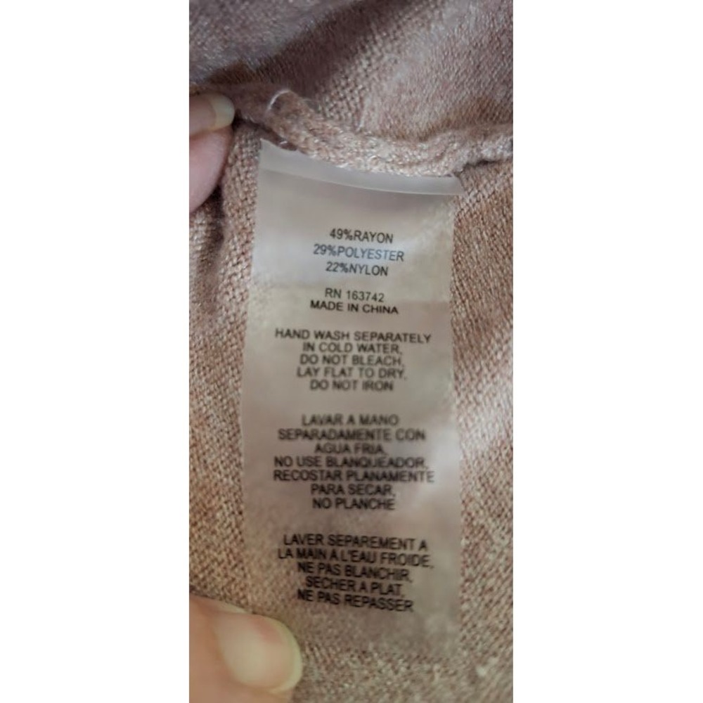 Milano Essential Womens XL Short Sleeve Knit Sweater Dusty Rose Mauve Crew Neck - Picture 4 of 4